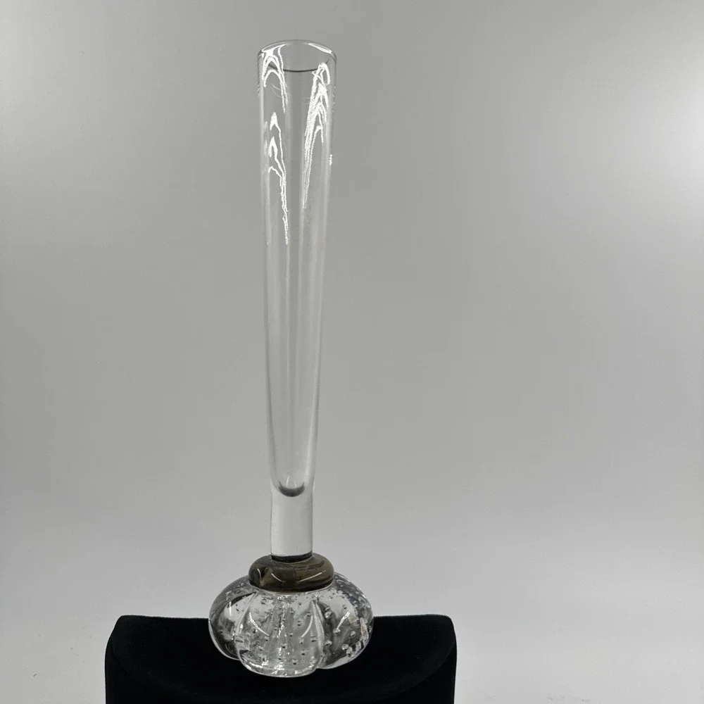 Bud Vase Mid Century‎ Clear Art Glass 8.25